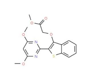 Methyl {[2-(4,6-dimethoxypyrimidine-2-yl)-1-benzothien-3-yl]oxy}acetate - chemical structure image