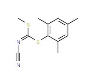 Methyl (2,4,6-trimethylphenyl) cyanocarbonimido-dithioate (CAS 152382-32-6) - chemical structure image
