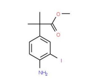 Methyl 2-(4-amino-3-iodophenyl)-2-methylpropanoate - chemical structure image