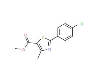 Methyl 2-(4-chlorophenyl)-4-methyl-1,3-thiazole-5-carboxylate (CAS 337924-65-9) - chemical structure image