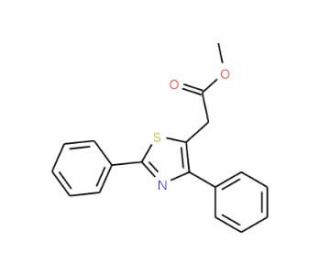 Methyl 2,4-diphenyl-5-thiazoleacetate (CAS 23821-92-3) - chemical structure image