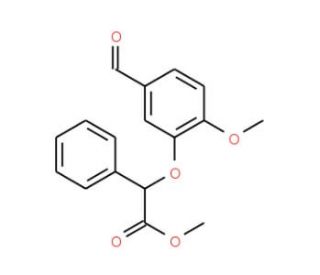 Methyl 2-(5-formyl-2-methoxyphenoxy)-2-phenylacetate (CAS 885949-40-6) - chemical structure image