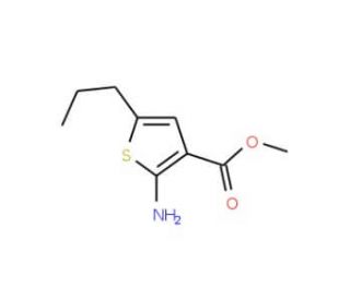 Methyl 2-amino-5-propylthiophene-3-carboxylate (CAS 343855-83-4) - chemical structure image