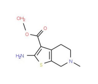 Methyl 2-amino-6-methyl-4,5,6,7-tetrahydrothieno-[2,3-c]pyridine-3-carboxylate monohydrate - chemical structure image