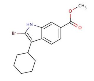 Methyl 2-Bromo-3-cyclohexyl-6-indolecarboxylate (CAS 494799-19-8) - chemical structure image