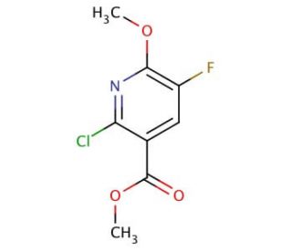Methyl 2-chloro-5-fluoro-6-methoxynicotinate (CAS 959616-64-9) - chemical structure image
