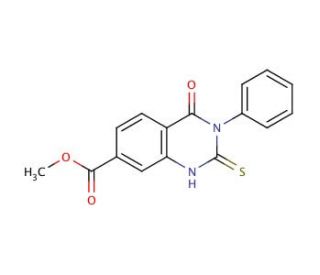 methyl 2-mercapto-4-oxo-3-phenyl-3,4-dihydroquinazoline-7-carboxylate - chemical structure image