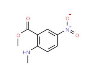 Methyl 2-(methylamino)-5-nitrobenzenecarboxylate (CAS 3558-14-3) - chemical structure image