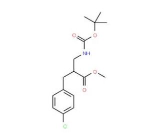 Methyl 2-N-Boc-2-aminomethyl-3-(4-chloro-phenyl)-propionate (CAS 886366-43-4) - chemical structure image
