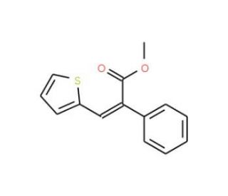 Methyl 2-phenyl-3-(2-thienyl)acrylate (CAS 30302-64-8) - chemical structure image