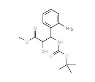 methyl (2R,3S)-3-(2-aminophenyl)-3-[(tert-butoxycarbonyl)amino]-2-hydroxypropanoate - chemical structure image