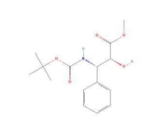 methyl (2R,3S)-3-[(tert-butoxycarbonyl)amino]-2-hydroxy-3-phenylpropanoate (CAS 124605-42-1) - chemical structure image