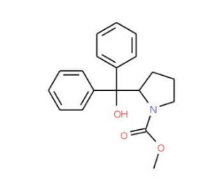 Methyl (2S)-(&minus;)-2-(hydroxydiphenylmethyl)-1-pyrrolidinecarboxylate (CAS 352535-68-3) - chemical structure image