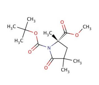 Methyl (2S)-1-tert-Boc-2,4,4-trimethylpyroglutamate - chemical structure image