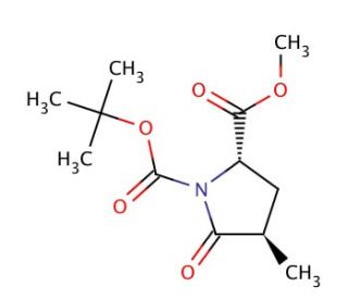 Methyl (2S,4R)-1-(tert-butoxycarbonyl)-4-methylpyroglutamate - chemical structure image