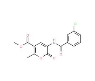 Methyl 3-[(3-chlorobenzoyl)amino]-6-methyl-2-oxo-2H-pyran-5-carboxylate - chemical structure image