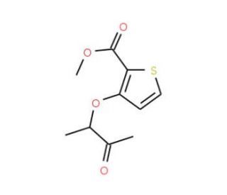 Methyl 3-(1-methyl-2-oxopropoxy)-2-thiophenecarboxylate (CAS 339096-81-0) - chemical structure image