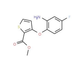 Methyl 3-(2-amino-4-fluorophenoxy)-2-thiophenecarboxylate (CAS 886360-59-4) - chemical structure image