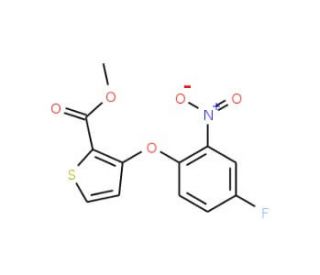 Methyl 3-(4-fluoro-2-nitrophenoxy)thiophene-2-carboxylate - chemical structure image