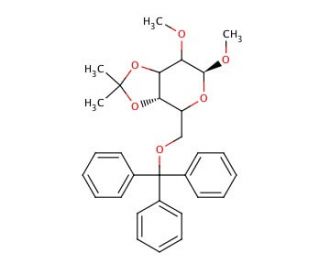 Methyl 3,4-O-Isopropylidene-2-O-methyl-6-O-trityl-&alpha;-D-galactopyranoside (CAS 69182-49-6) - chemical structure image