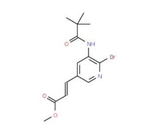 Methyl 3-(6-bromo-5-pivalamidopyridin-3-yl)-acrylate - chemical structure image