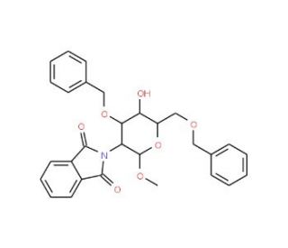 Methyl 3,6-Di-O-benzyl-2-deoxy-2-N-phthalimido-&beta;-D-glucopyranoside (CAS 97242-79-0) - chemical structure image