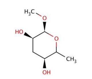 Methyl 3,6-Dideoxy-&alpha;-D-arabino-hexopyranoside (CAS 6154-71-8) - chemical structure image