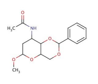 Methyl 3-Acetylamino-2,3-dideoxy-4,6-O-benzylidene-&alpha;-D-ribo-hexopyranoside (CAS 23819-31-0) - chemical structure image