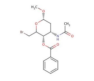 Methyl 3-Acetylamino-4-O-benzoyl-6-bromo-2,3,6-trideoxy-&alpha;-D-ribo-hexopyranoside (CAS 57865-92-6) - chemical structure image