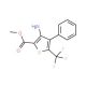 Methyl 3-amino-4-phenyl-5-(trifluoromethyl)-thiophene-2-carboxylate (CAS 256353-38-5) - chemical structure image
