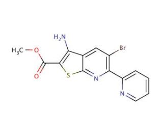 Methyl 3-amino-5-bromo-6-(2-pyridinyl)thieno-[2,3-b]pyridine-2-carboxylate - chemical structure image