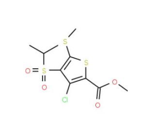 Methyl 3-chloro-4-(isopropylsulphonyl)-5-(methylthio)thiophene-2-carboxylate (CAS 306935-21-7) - chemical structure image