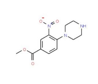 Methyl 3-nitro-4-piperazinobenzenecarboxylate (CAS 192441-86-4) - chemical structure image