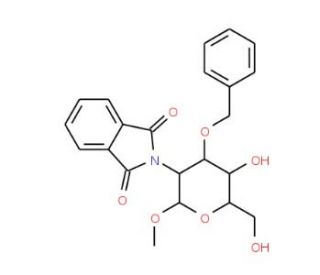 Methyl 3-O-benzyl-2-deoxy-2-phthalimido-b-D-glucopyranoside (CAS 97242-85-5) - chemical structure image