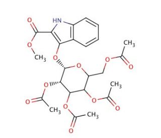 Methyl-3-O-tetra-acetyl-&beta;-glucosidoxyindole-2-carboxylate - chemical structure image