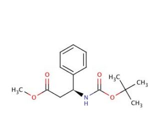 Methyl (3S)-3-Boc-amino-3-phenylpropionate (CAS 190189-97-0) - chemical structure image