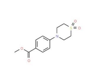 Methyl 4-(1,1-dioxo-1lambda~6~,4-thiazinan-4-yl)-benzenecarboxylate (CAS 45185-76-0) - chemical structure image