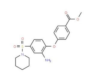 methyl 4-[2-amino-4-(piperidin-1-ylsulfonyl)phenoxy]benzoate - chemical structure image