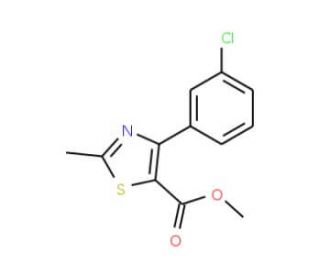 Methyl 4-(3-chlorophenyl)-2-methylthiazole-5-carboxylate (CAS 1072944-80-9) - chemical structure image