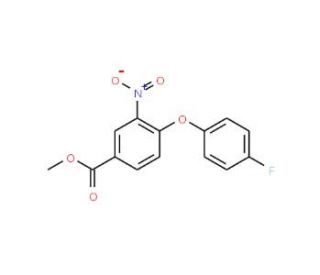 Methyl 4-(4-fluorophenoxy)-3-nitrobenzenecarboxylate (CAS 320417-11-6) - chemical structure image