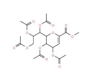 Methyl 4,5,7,8,9-penta-O-acetyl-2,6-anhydro-3-deoxy-D-glycero-D-galacto-non-2-enonate (CAS 136737-07-0) - chemical structure