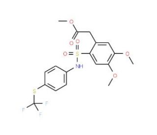 Methyl [4,5-Dimethoxy-2-(4-trifluoromethylsulfanyl-phenylsulfamoyl phenyl]-acetate - chemical structure image