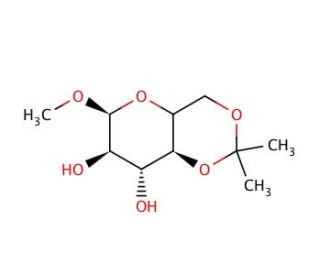 Methyl 4,6-O-Isopropylidene-&alpha;-D-mannopyranoside (CAS 63167-67-9) - chemical structure image