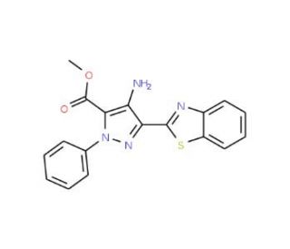methyl 4-amino-3-(1,3-benzothiazol-2-yl)-1-phenyl-1H-pyrazole-5-carboxylate - chemical structure image