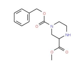 methyl 4-Cbz-piperazine-2-carboxylate (CAS 129799-11-7) - chemical structure image