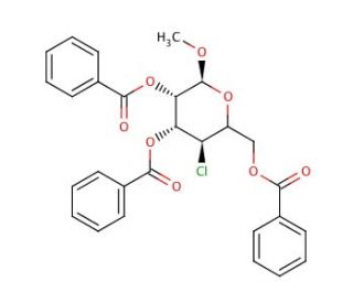Methyl 4-Chloro-4-deoxy-&alpha;-D-glucopyranoside Tribenzoate (CAS 41881-07-6) - chemical structure image