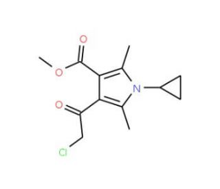 methyl 4-(chloroacetyl)-1-cyclopropyl-2,5-dimethyl-1H-pyrrole-3-carboxylate - chemical structure image