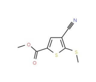 Methyl 4-cyano-5-(methylthio)thiophene-2-carboxylate (CAS 175202-48-9) - chemical structure image