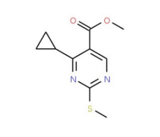 Methyl 4-cyclopropyl-2-(methylthio)pyrimidine-5-carboxylate (CAS 1072944-76-3) - chemical structure image