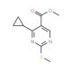 Methyl 4-cyclopropyl-2-(methylthio)pyrimidine-5-carboxylate (CAS 1072944-76-3) - chemical structure image
